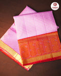 Lavender Pink Kanchipuram Meena Border Saree