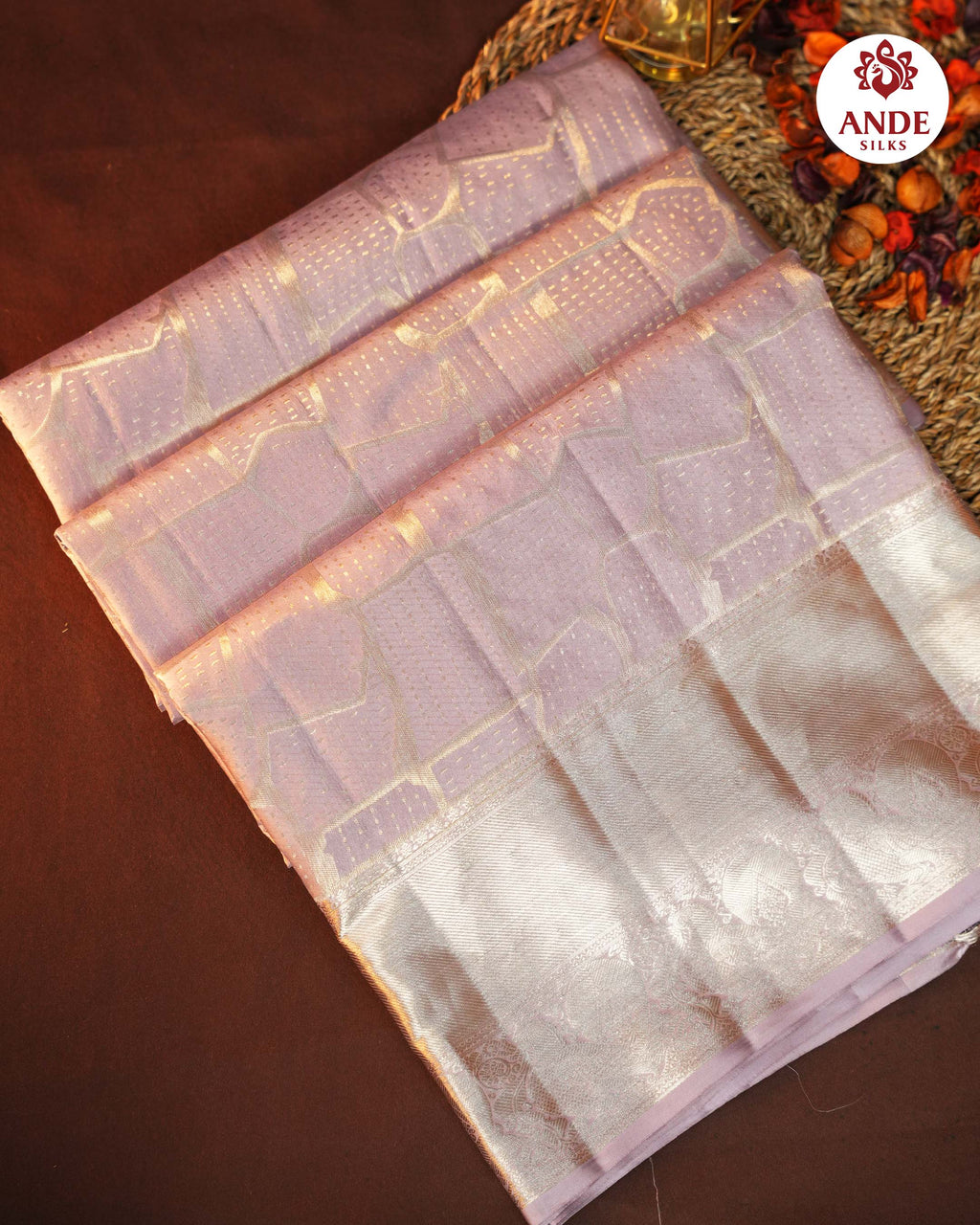 Lavender Kanchipuram Tiger Skin Inspired Saree