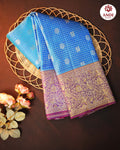 Sky Blue Kanchipuram Meena Border Silk Saree