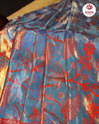 Kanchi Pattu Saree with Rich Zari Border – Blue & Red
