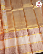 Cream Kanchi Pattu Saree with Elegant Zari Border