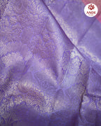 Kanchi Pattu Saree with Floral Zari Weaving – Lavender Pink