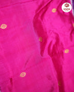 Pink Ikkat Kanchi Border Pattu Saree with Traditional Zari Border