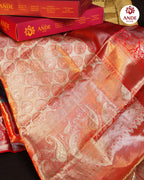 Kanchi Pattu Saree with Rich Zari Border – Blue & Red
