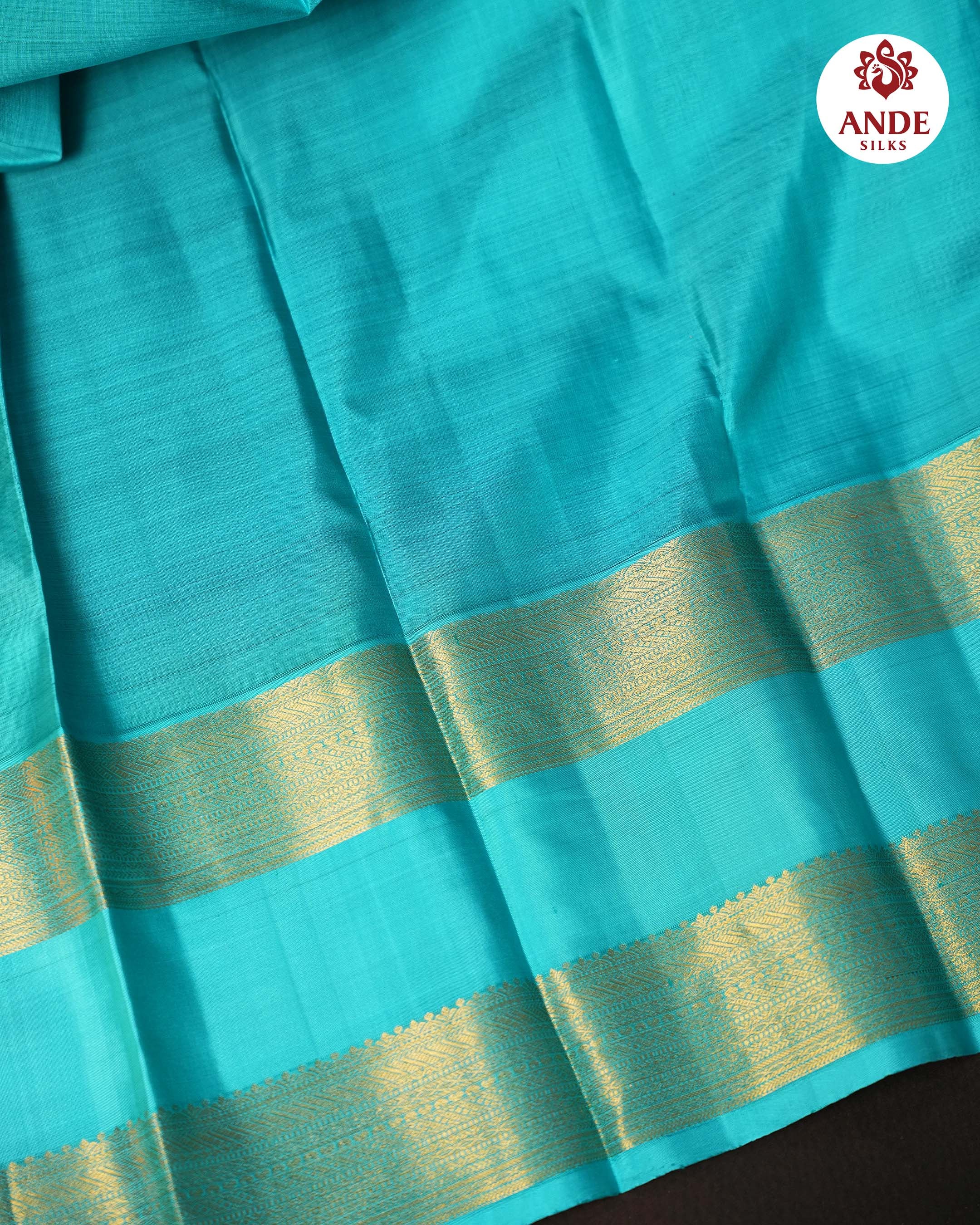 Purple Kanchipuram Vintage Saree with Aqua Zari Border