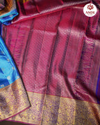 Sky Blue Kanchipuram Meena Border Silk Saree