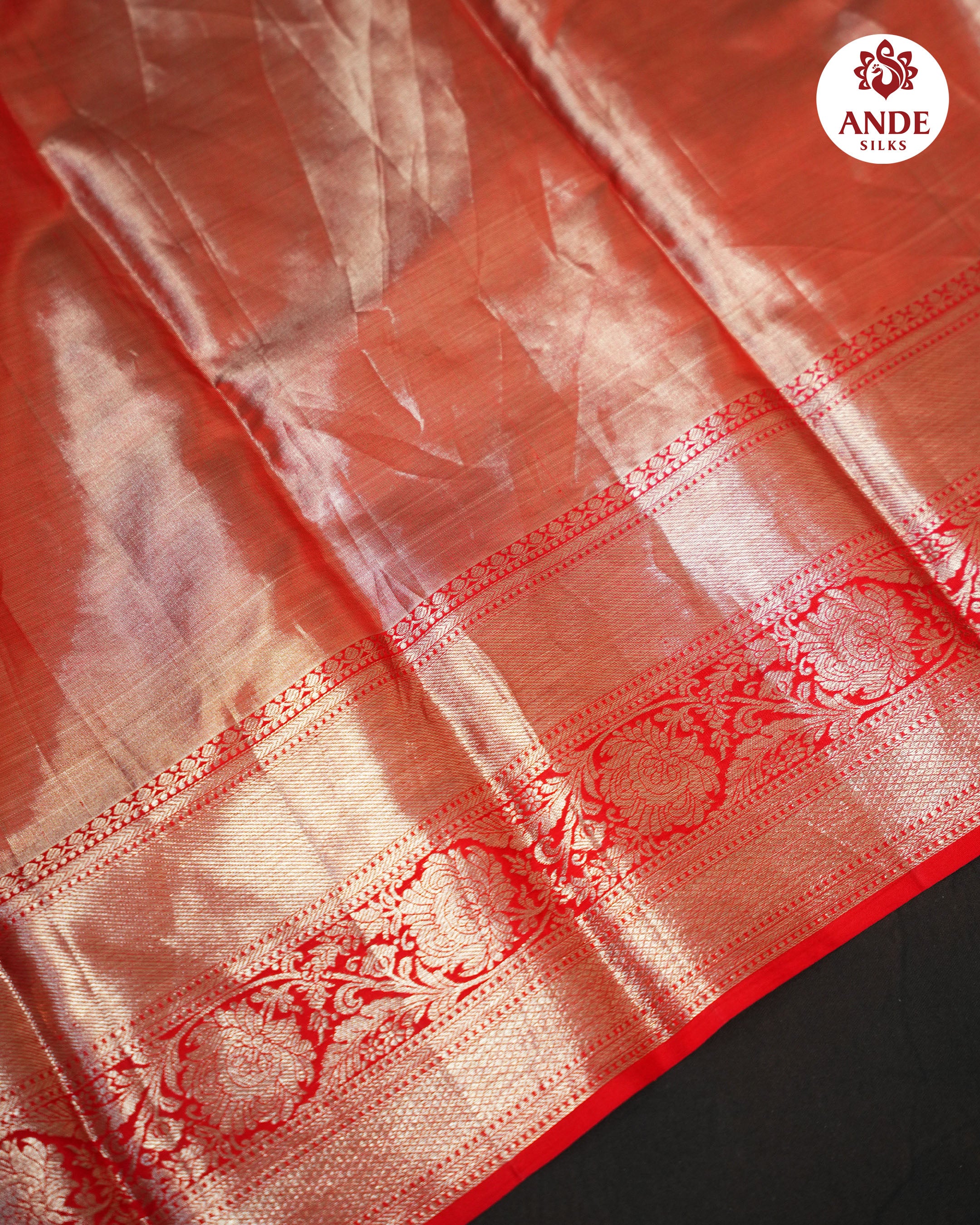 Kanchi Pattu Saree with Rich Zari Border – Blue & Red