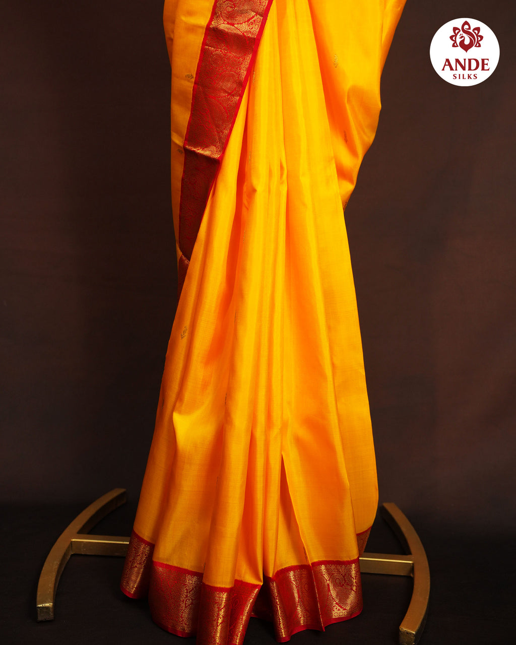 Kanchi Pattu Saree in Yellow with Traditional Zari Border