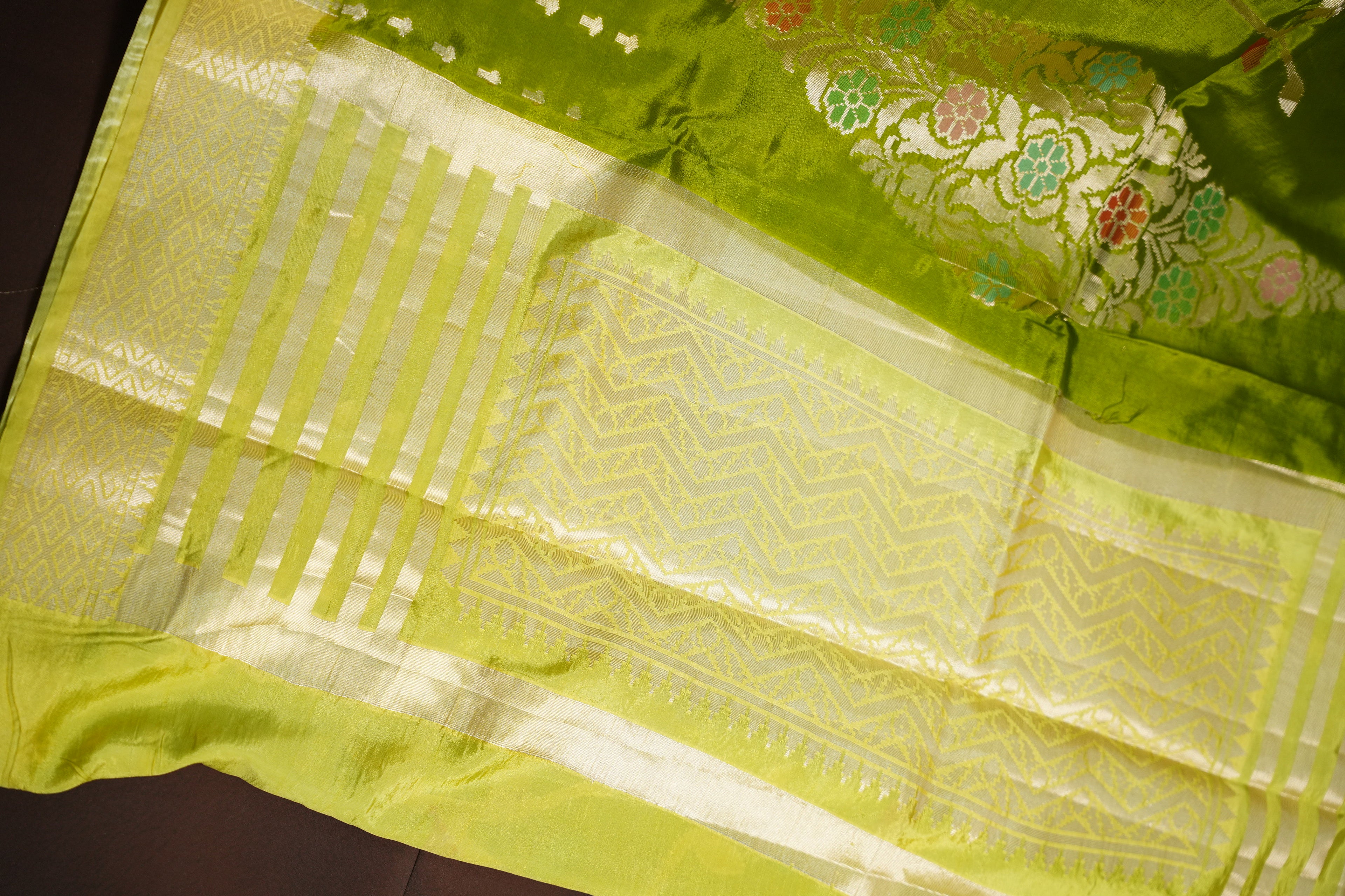 Banarasi Green Mango Saree Collection