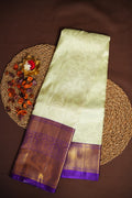 Kanchi Pattu Saree Bridal Collection – Pastel Green & Purple Zari