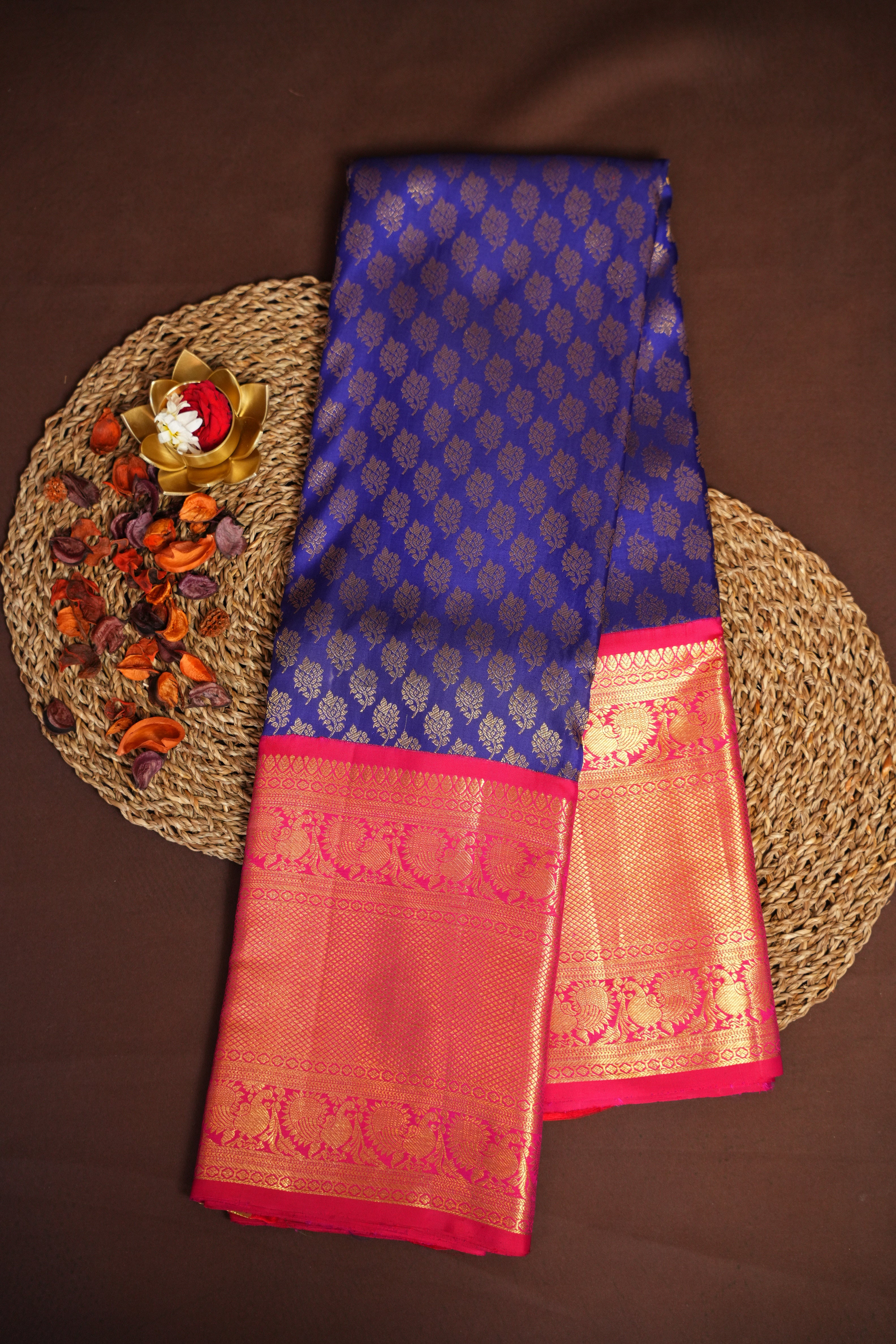 Kanchi Pattu Saree Bridal Collection – Sky Blue & Pink Zari