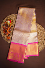 Kanchi Pattu Saree Bridal Collection Gold Pink Zari | Ande Silks