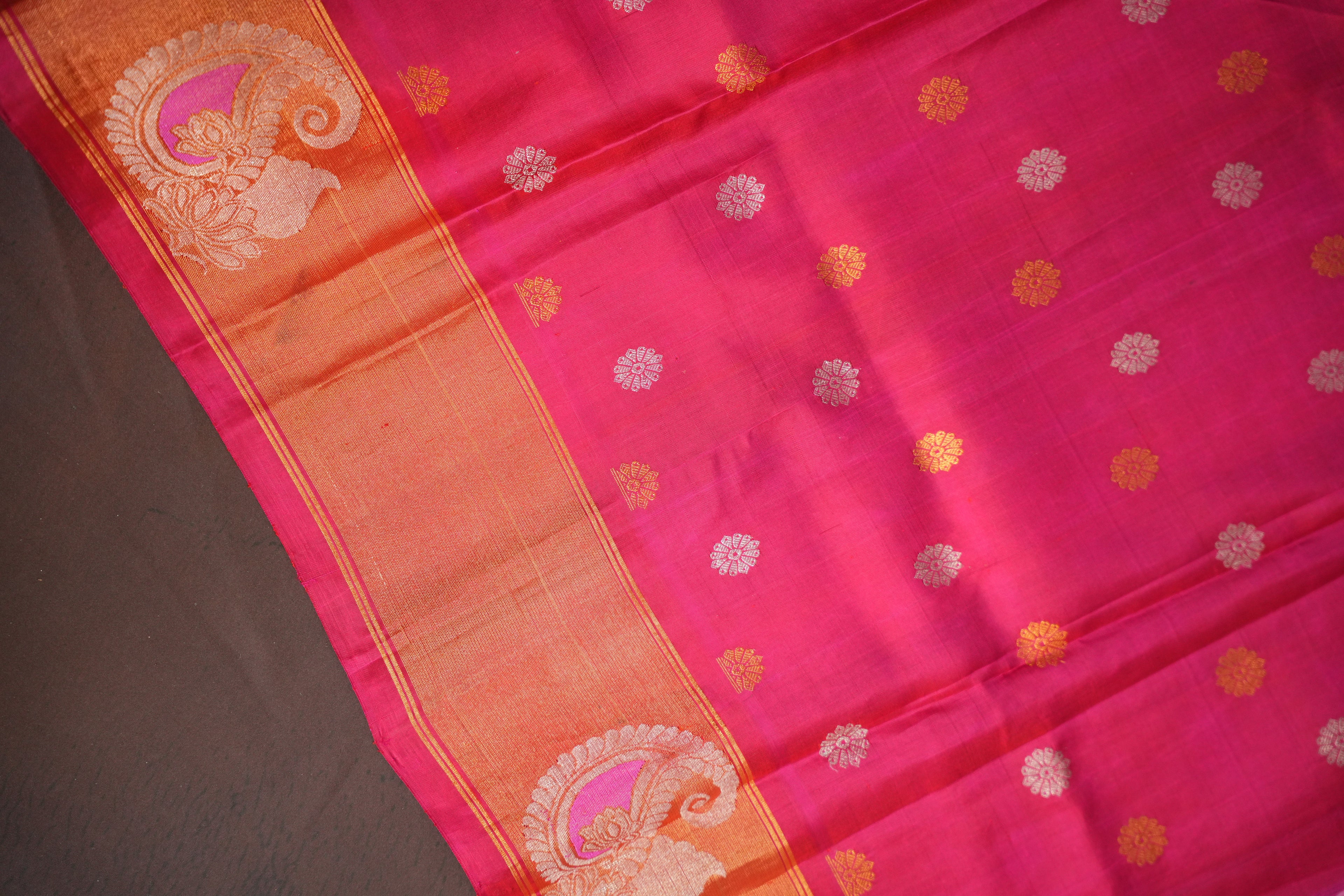 Purple Gadwal Tissue Border Meena Designer Saree | Ande Silks