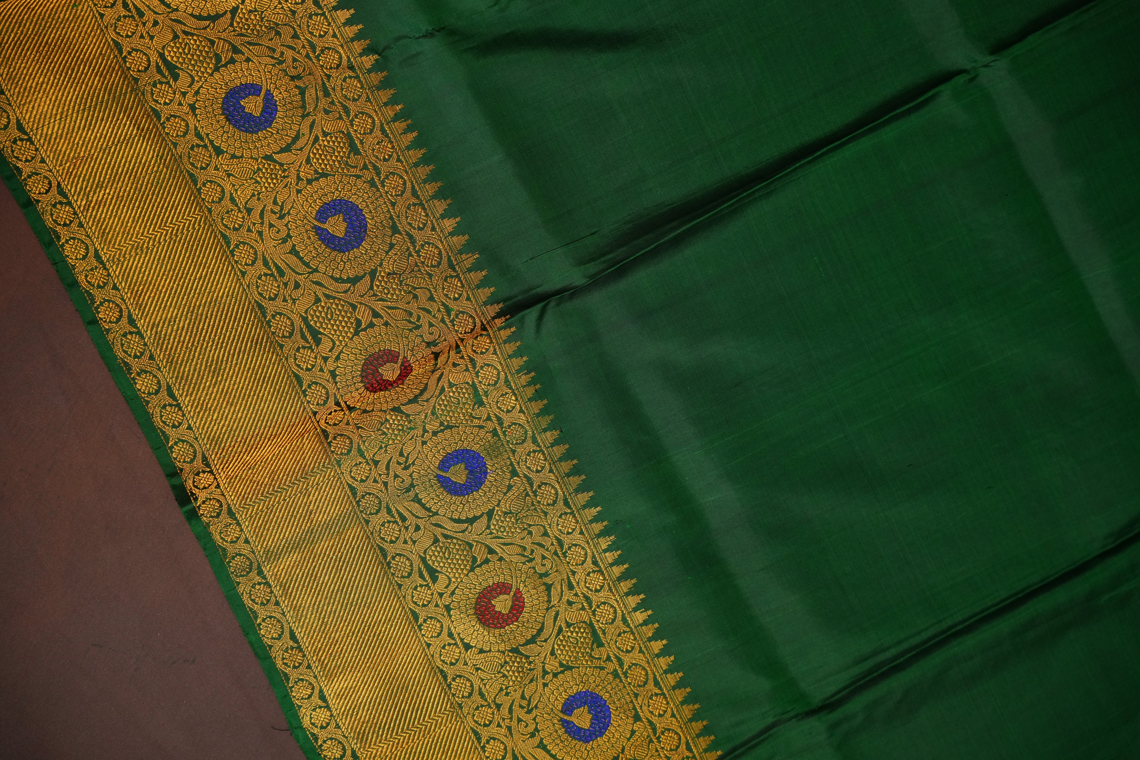Royal Blue Gadwal Meena Kari Border Saree | Ande Silks