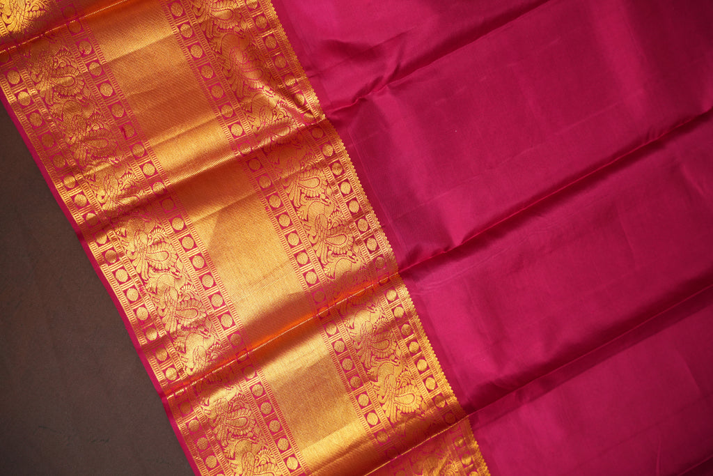 Kanchi Pattu Saree Bridal Collection – Elegant Gold & Pink Silk