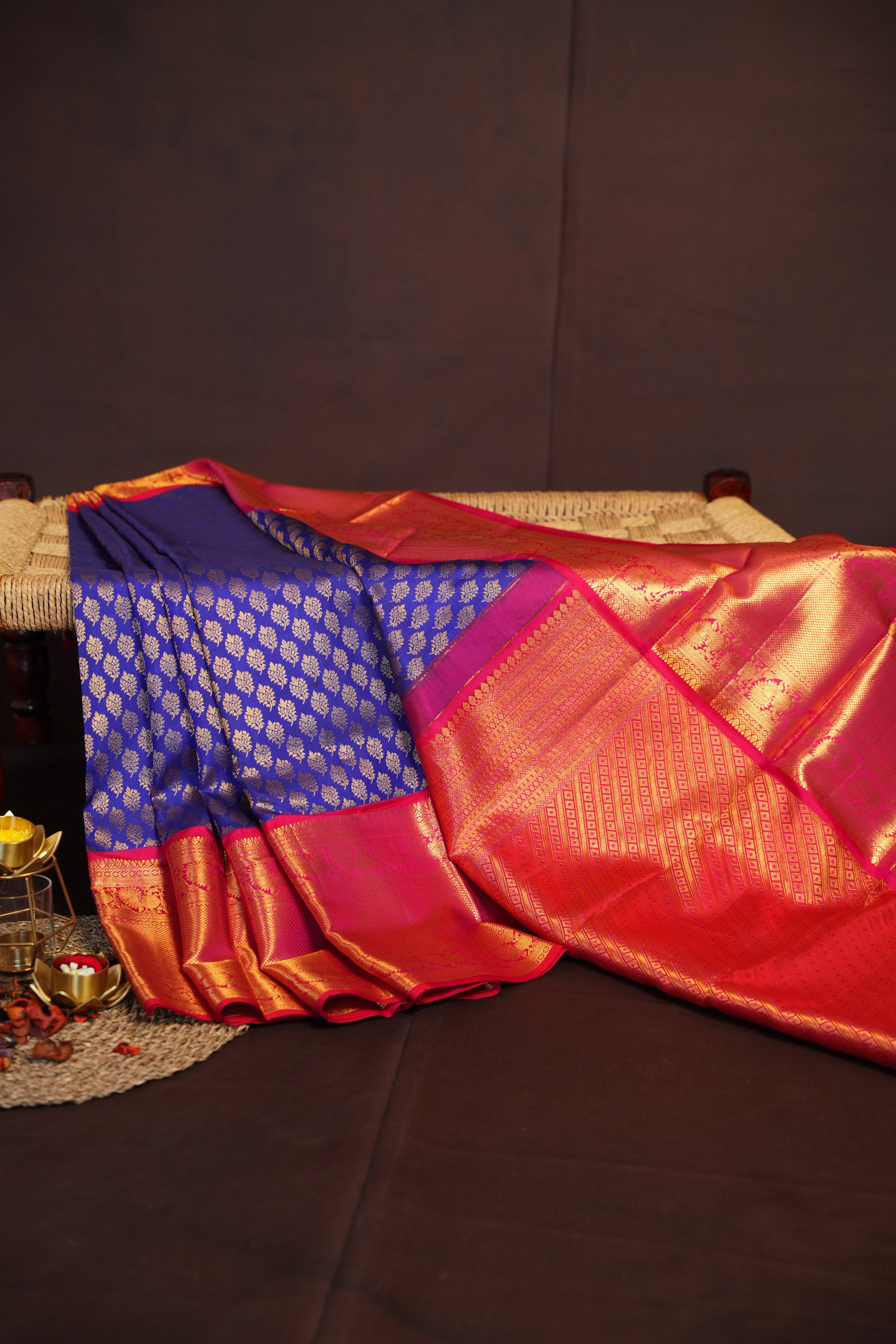 Kanchi Pattu Saree Bridal Collection – Sky Blue & Pink Zari