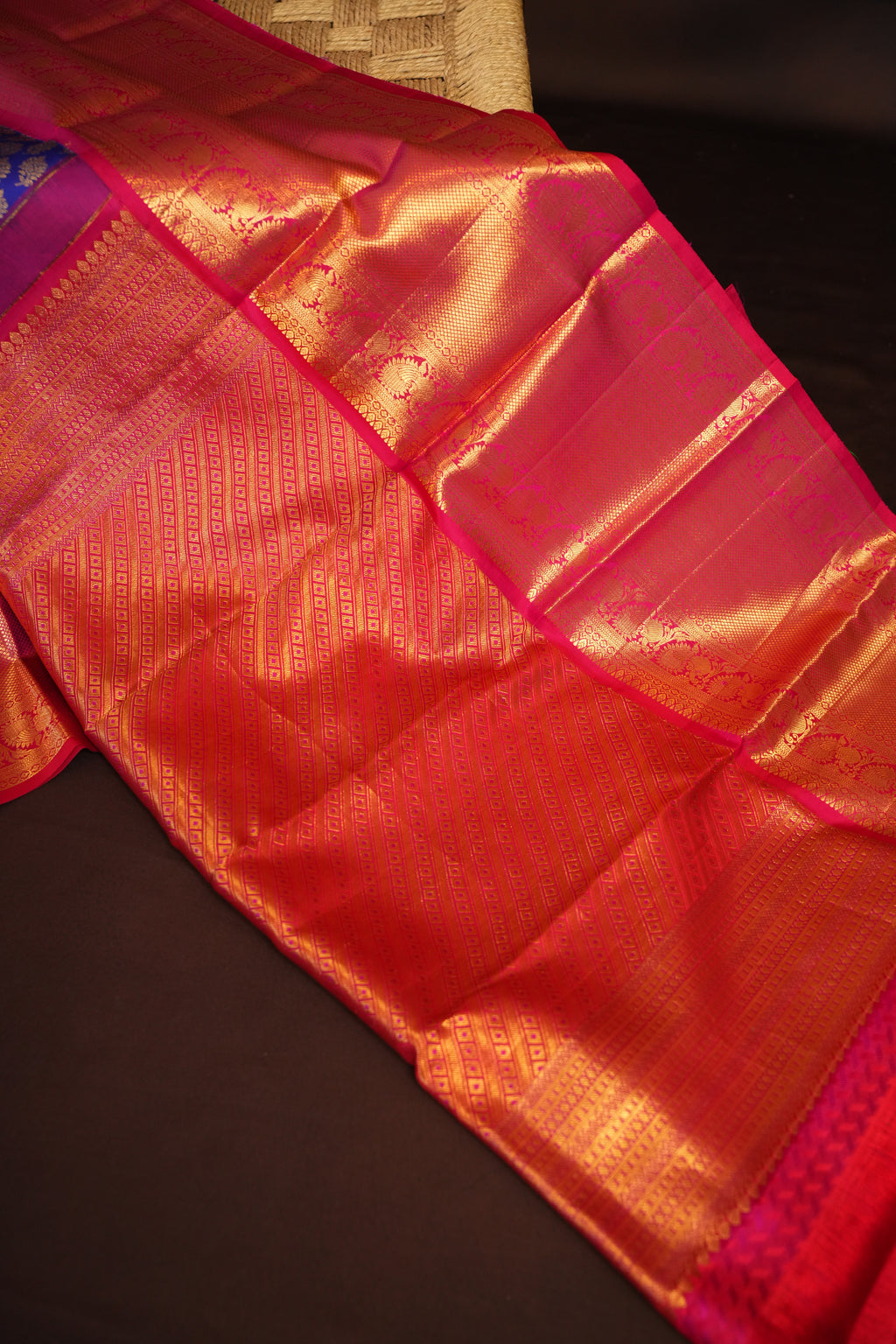 Kanchi Pattu Saree Bridal Collection – Sky Blue & Pink Zari