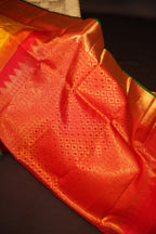 Kanchi Pattu Saree Bridal Collection Yellow Red Zari | Ande Silks