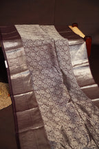 Kanchi Pattu Saree Bridal Collection – Maroon Silver Zari Elegance