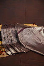 Kanchi Pattu Saree Bridal Collection – Maroon Silver Zari Elegance
