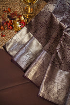 Kanchi Pattu Saree Bridal Collection – Maroon Silver Zari Elegance