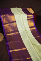 Kanchi Pattu Saree Bridal Collection – Pastel Green & Purple Zari