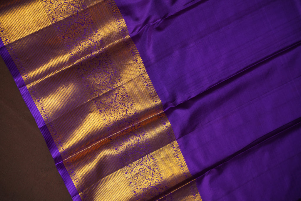 Kanchi Pattu Saree Bridal Collection – Pastel Green & Purple Zari