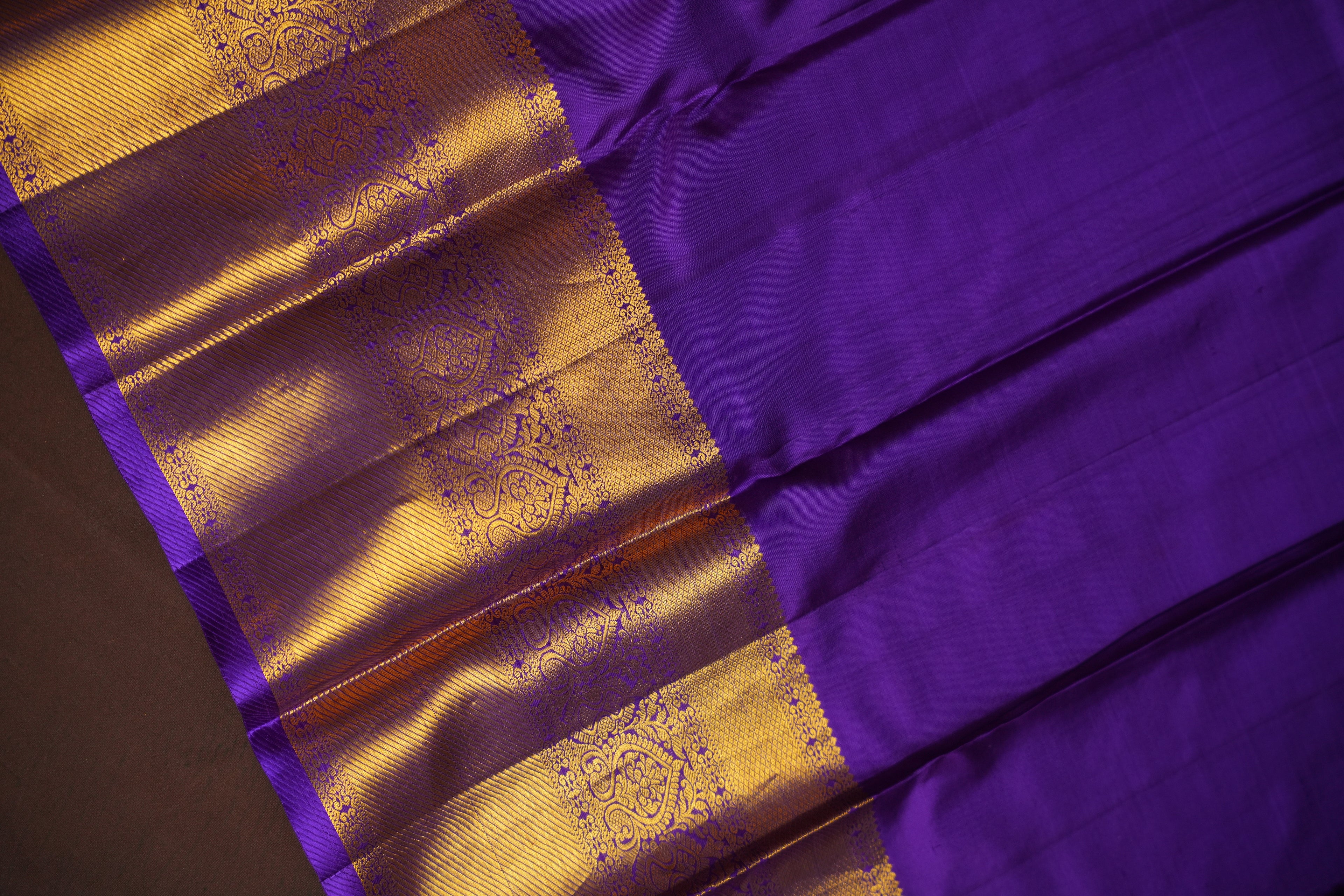 Kanchi Pattu Saree Bridal Collection – Pastel Green & Purple Zari
