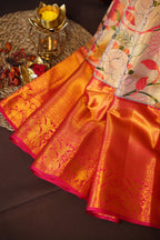 Kanchi Pattu Saree Bridal Collection Gold Floral Zari | Ande Silks