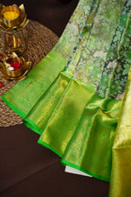 Kanchi Pattu Saree Bridal Collection Green Floral Zari | Ande Silks