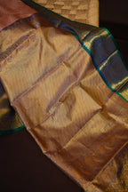 Kanchi Pattu Saree Bridal Collection Peach Green Zari | Ande Silks