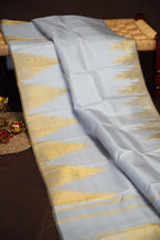 Kanchi Pattu Temple Border Saree Fusion White Gold | Ande Silks