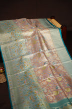 Kanchi Pattu Saree Bridal Collection Pastel Peach Blue | Ande Silks
