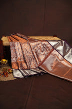 Kanchi Pattu Saree Bridal Collection Brown Silver Zari | Ande Silks