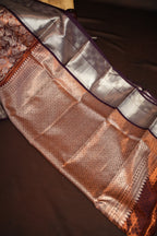 Kanchi Pattu Saree Bridal Collection Brown Silver Zari | Ande Silks
