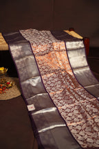 Kanchi Pattu Saree Bridal Collection Brown Silver Zari | Ande Silks