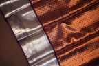 Kanchi Pattu Saree Bridal Collection Brown Silver Zari | Ande Silks