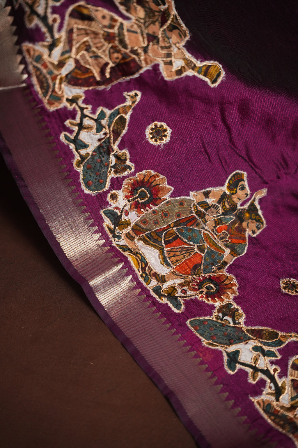 Mangalagiri Applique Work Saree Traditional Art | Ande Silks