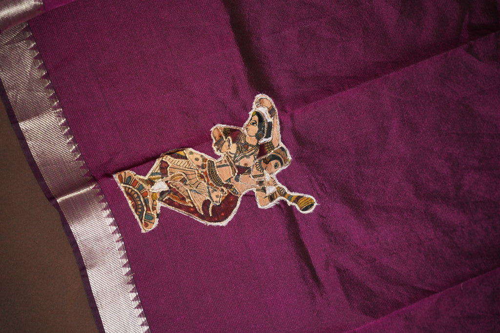 Mangalagiri Applique Work Saree Traditional Art | Ande Silks