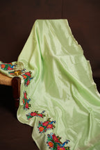 Mangalagiri Applique Work Saree Peacock Floral | Ande Silks