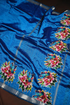 Mangalagiri Applique Work Saree Butterfly Floral | Ande Silks