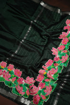 Mangalagiri Applique Work Saree Lotus Design | Ande Silks