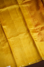 Orange Benaras Contrast Border Saree with Gold Zari | Ande Silks