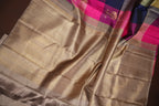Kanchi Pattu Borderless Saree Fusion Pastel Checks | Ande Silks