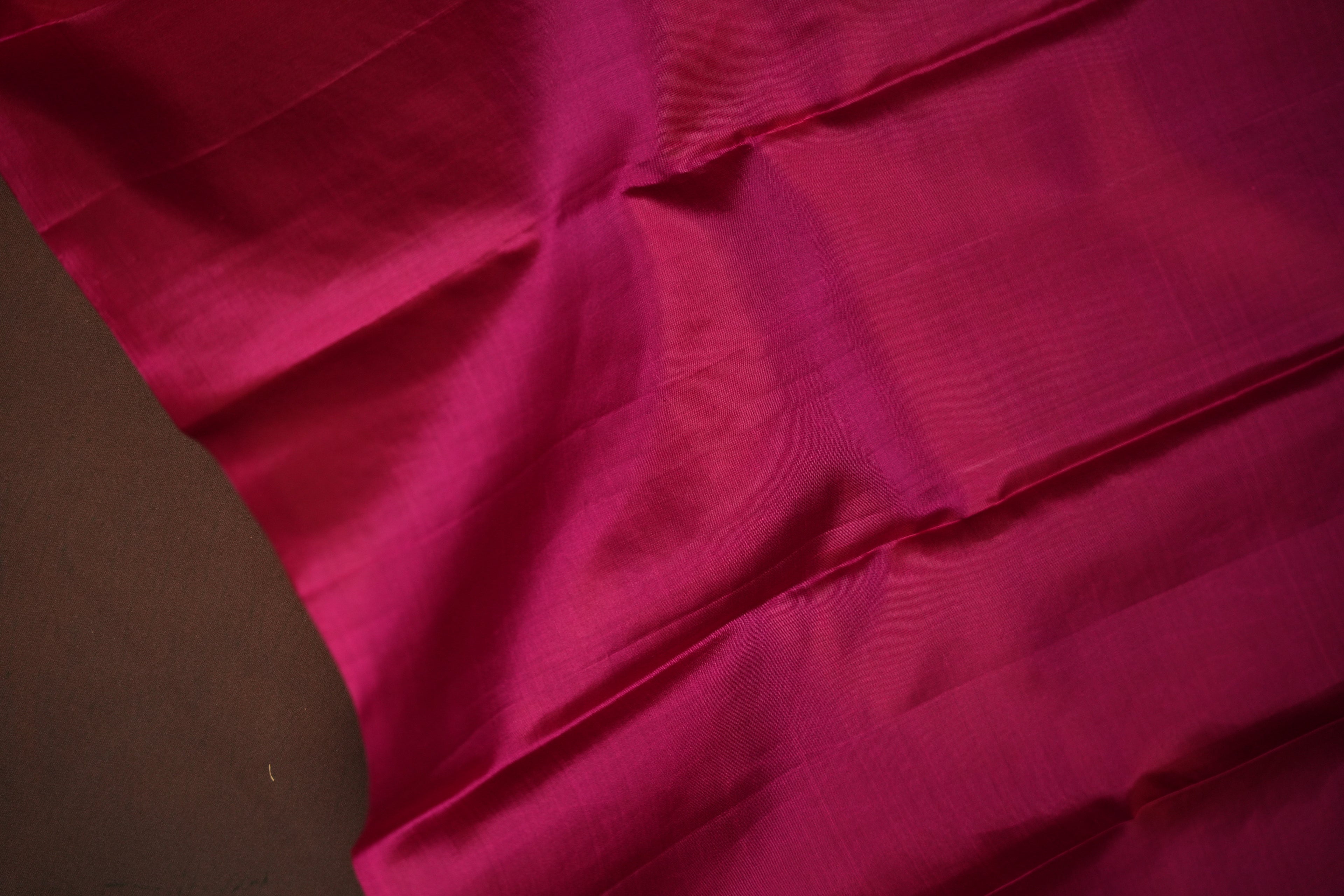 Kanchi Pattu Borderless Saree Fusion Pink Zari | Ande Silks