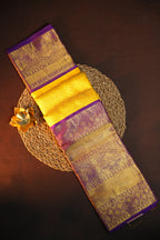 Bridal Maharani Border Saree in Yellow with Royal Zari Weaving