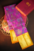 Kanchi Printed Kalamkari Saree with Elegant Zari Border