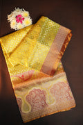 Yellow Kanchi Meena Border Saree with Rich Zari Pallu