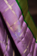 Vintage Kanchi Checks Saree in Lavender with Rich Zari Border