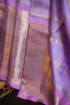 Vintage Kanchi Checks Saree in Lavender Pink